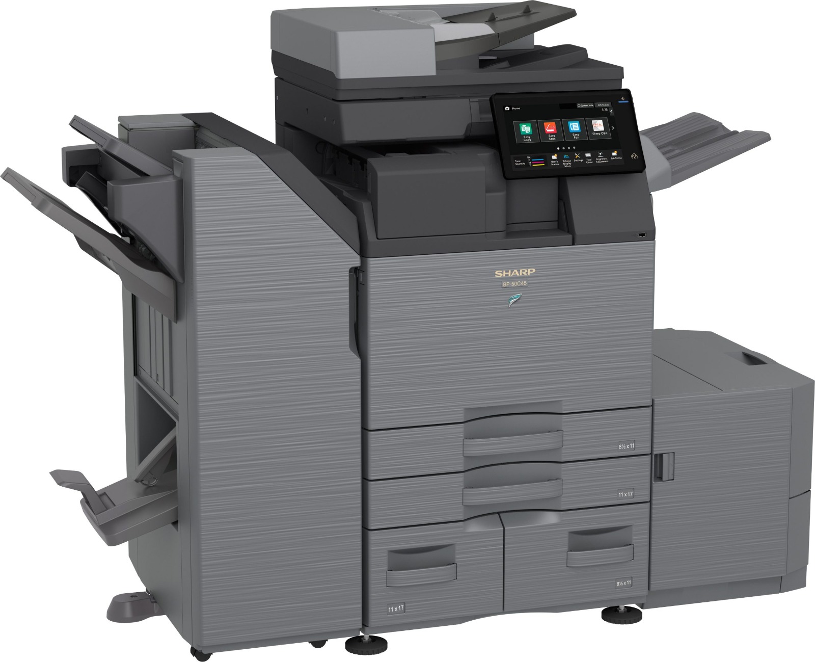 We supply to dealers main banner showing three printers (gray, black, white) by Konica Minolta, Xerox, and Brother.